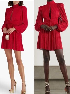 Rebecca Vallance Samantha Plisse Mini Dress